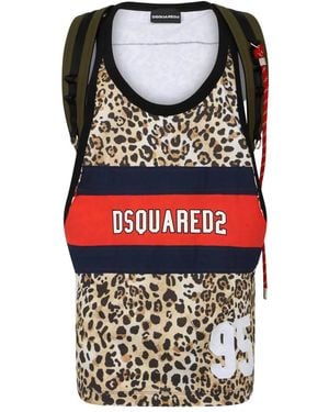 DSquared² Tanktop Met Dierenprint - Rood