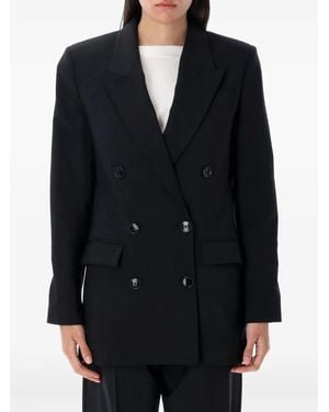 Isabel Marant Jevima Double-Breasted Wool Blend Jacket - Black