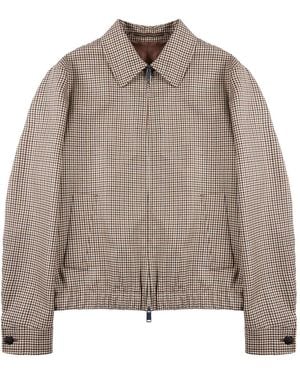 Incotex Checked Zip-Up Bomber Jacket - Brown