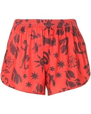 Lygia & Nanny Lee Estampado Graphic-Print Shorts - Red