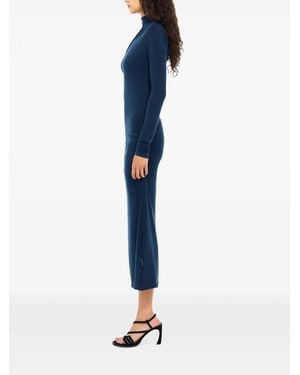 Off-White c/o Virgil Abloh Draped Turtleneck Midi Dress - Blue