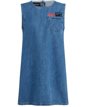 Karl Lagerfeld Ikon Duo Sketch Denim Dress - Blue