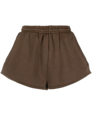 Entire studios Washed Elasticated-Waistband Shorts - Brown