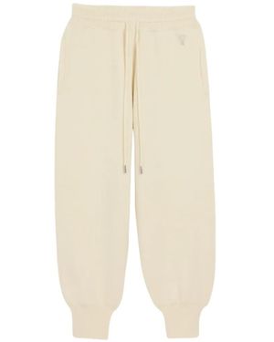 Ami Paris Ami De Coeur Drawstring-Waist Track Pants - White