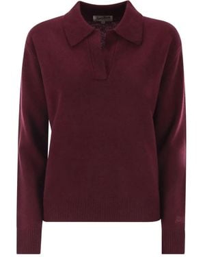 Mc2 Saint Barth Eze Polo-Neck Ribbed Sweater - Purple