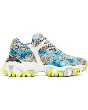 Ami Paris Rhinestone-Embellished Trainers - Blue