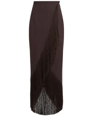 Taller Marmo El Pareo Fringe-Trimmed Skirt - Brown