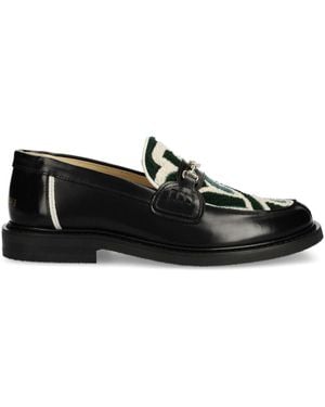 Filling Pieces Leather Loafers - Black