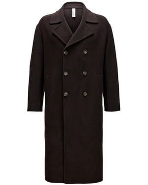 Hevò Erchie Double-Breasted Coat - Black
