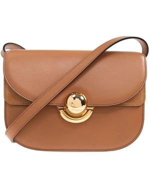Furla Small Sfera leather shoulder bag - Marrón