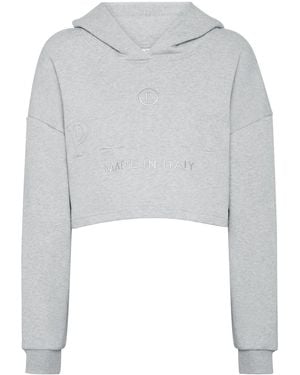 Philipp Plein クロップド パーカー - グレー