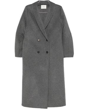 Lisa Yang Double-Breasted Shawl-Lapel Coat - Grey