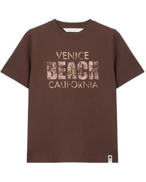 Palm Angels Cali Vibes Regular T-Shirt - Brown