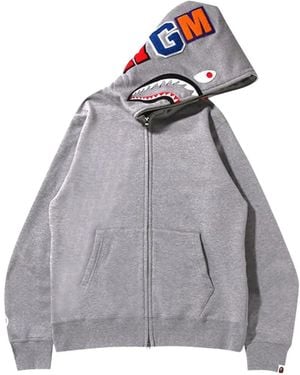 A Bathing Ape Shark Zip-Up Hoodie - Grey