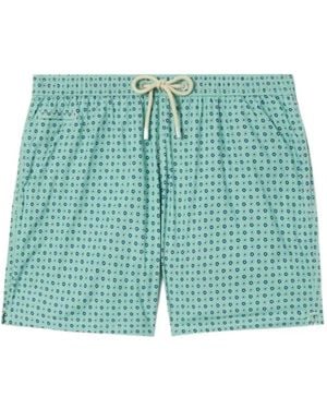 MC2 Saint Barth Geometric-Print Drawstring Swim Shorts - Blue