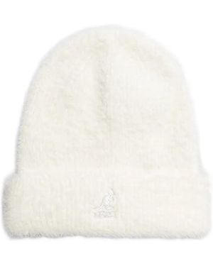 Kangol Logo-Embroidered Faux-Fur Beanie Hat - White