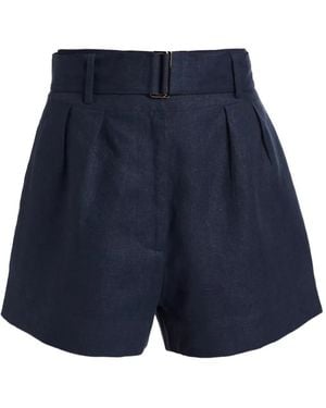 Hevron Short Plissé Zinna À Taille Ceinturée - Blue