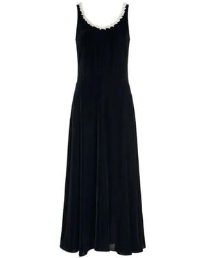 Maria McManus Pearl-Trim Maxi Dress - Black