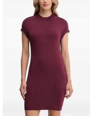 ARMANI EXCHANGE Crew Neck Panelled Mini Dress - Purple