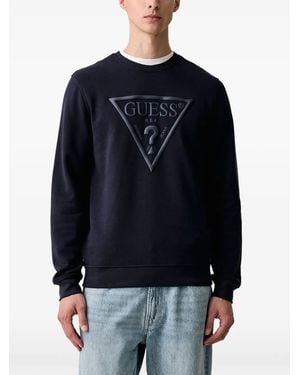 Guess Sudadera Con Parche Del Logo - Azul