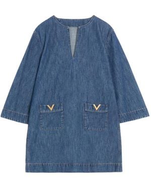 Valentino Garavani Mini Chambray Dress - Blue