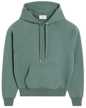 Ami Paris Sudadera Ami De Coeur Con Capucha - Verde