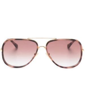 Chloé Pilot-Frame Sunglasses - Pink