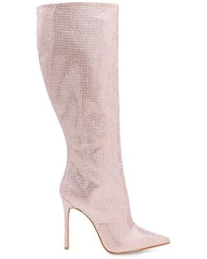 Celia Kritharioti Bottines En Cuir À Ornements En Cristal - Rose