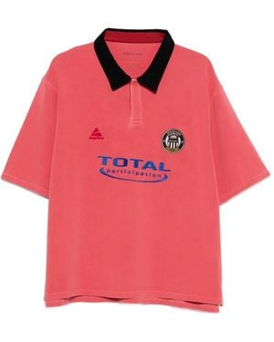Martine Rose Washed Logo Polo Shirt - Pink