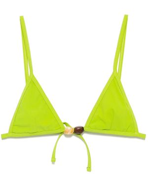 Christopher Esber Crystal Tie Bikini Top - Yellow