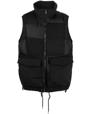 Sacai Bodywarmer Met Suède Vlak - Zwart