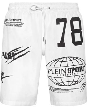 Philipp Plein Logo-Print Swim Shorts - White