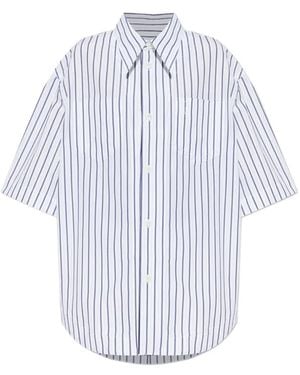 Ami Paris Ami De Coeur Striped-Pattern Shirt - White