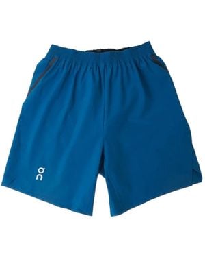 On Shoes Elastic Waist Track Shorts - Blue
