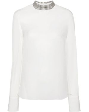 Brunello Cucinelli Blouse With Monili Detail - White