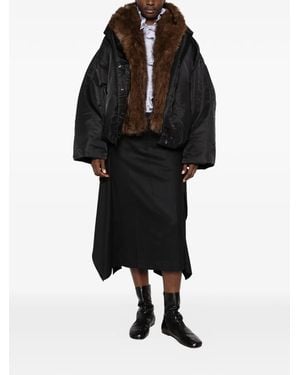Juun.J Faux-Fur Trim Hooded Jacket - Black