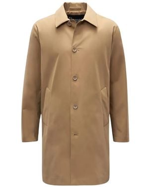 Herno Button-Fastening Cotton Coat - Natural
