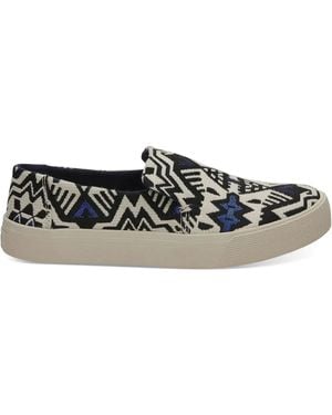 TOMS Sunset Slip-On Sneakers Met Geometrisch Patroon - Zwart