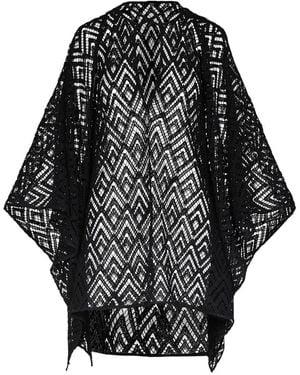 Johanna Ortiz ジオメトリックパターン Vネックポンチョ - ブラック