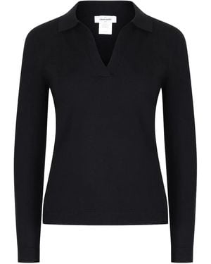 Gran Sasso V-Neck Collared Jumper - Black
