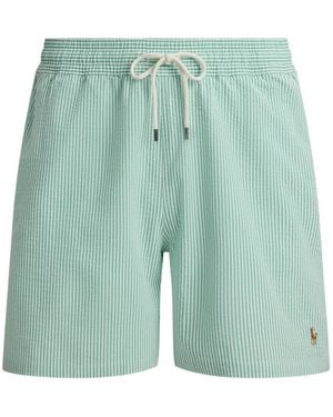 Polo Ralph Lauren Striped-Pattern Swim Short - Green