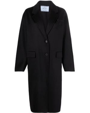 Prada Cappotto Con Ricamo - Nero