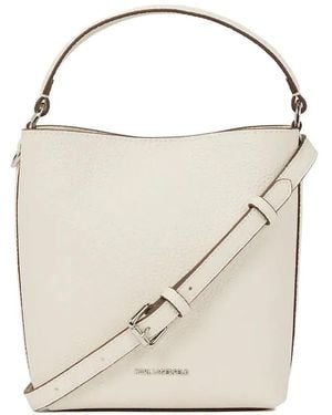 Karl Lagerfeld Strukturierte Beuteltasche - Weiß