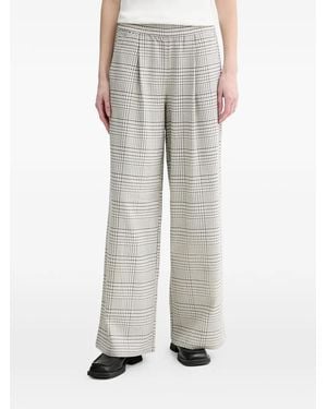 Marc O' Polo Checked Pleated Trousers - Grey