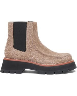 3.1 Phillip Lim Kate Textured Chelsea Boots - Brown