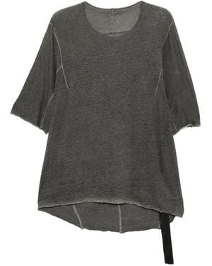69 by Isaac Sellam Raw-Edge Overlock-Stitch T-Shirt - Gray