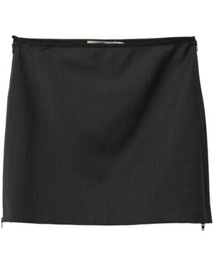 Paloma Wool Lumieti Pinstripe-Pattern Zip-Detail Mini Skirt - Black