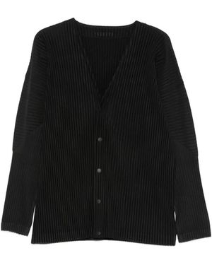 Homme Plissé Issey Miyake V-Neck Jacket - Black
