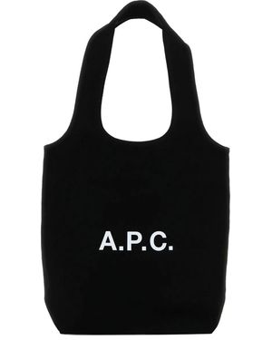 A.P.C. Ninon Logo-Print Tote Bag - Black