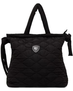Blauer Quilted Logo-Patch Tote Bag - Black